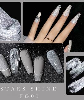 New Disco Reflective Nail Gel, 7.3ml, 12 Colors, Glitter, Soak Off, UV, LED, Super Bright, Semi-Permanent